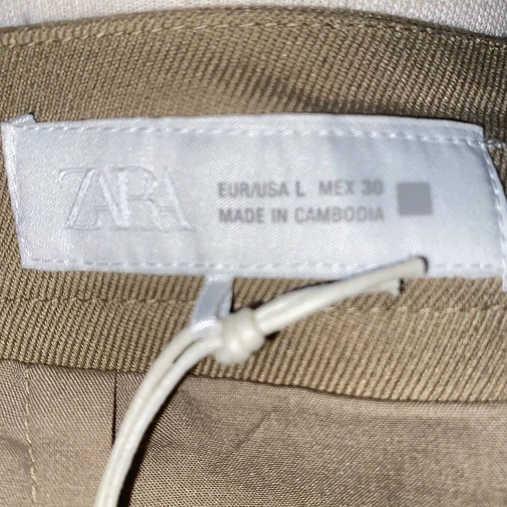 ZARA Beige Women's High Waisted Cargo Skort with Pockets - Size L - NEW - Picture 10 of 11